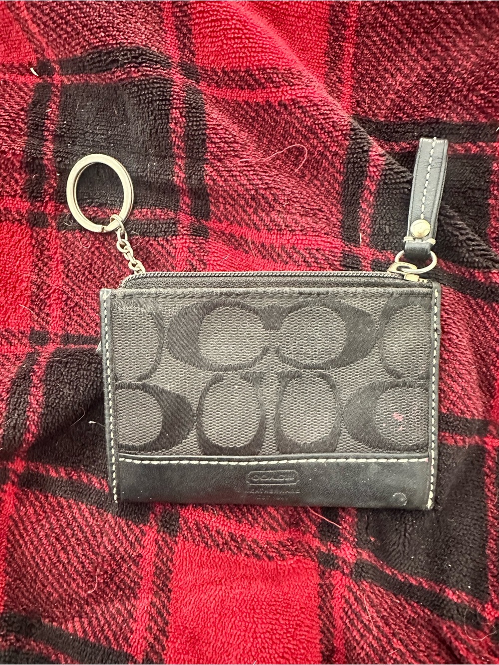 XOXO Black Key Ring Coin Pouch